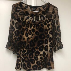 Adele & May medium animal print dress shirt, new
